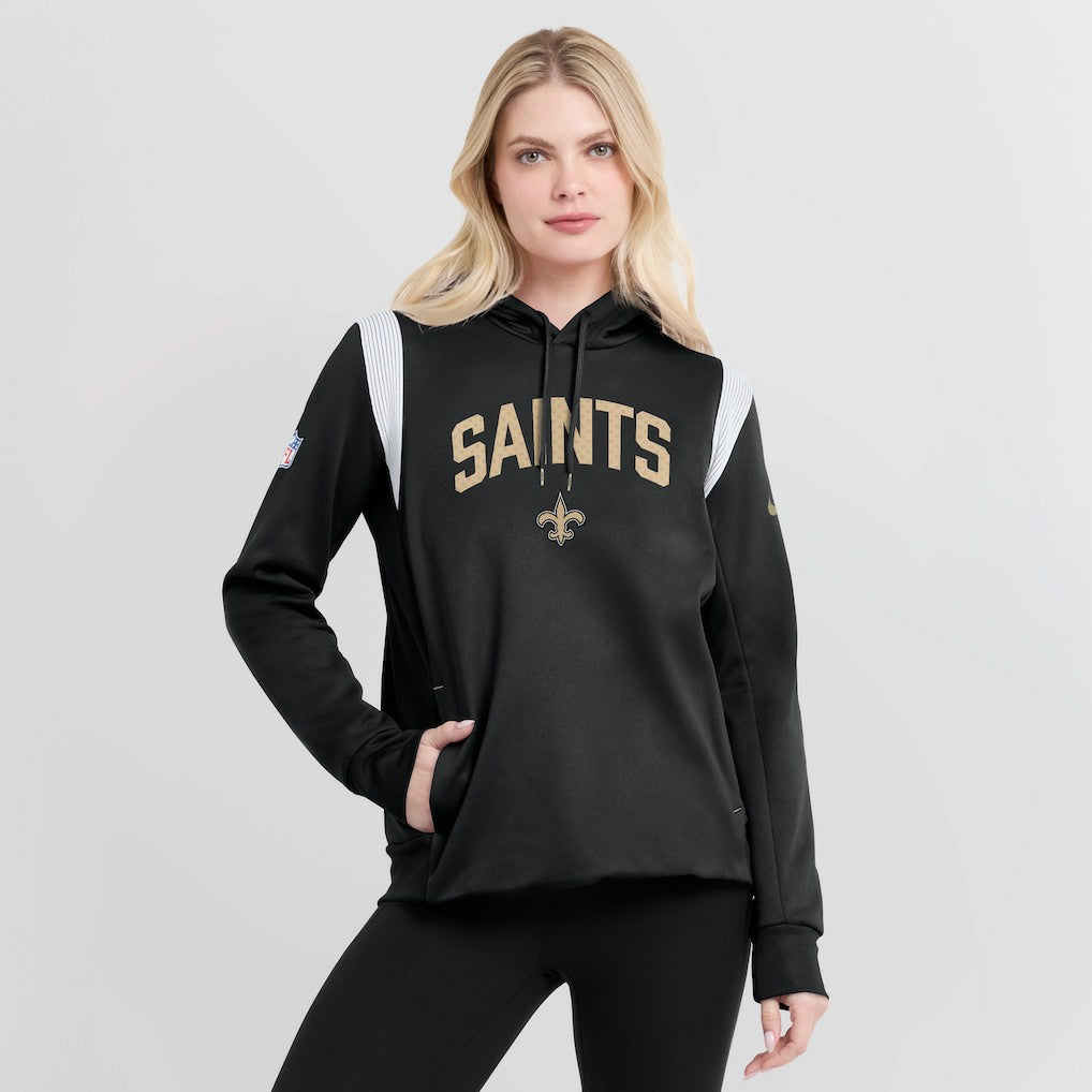 New Orleans Saints Women's Sideline Stack Performance Pullover Hoodie Black - Nike