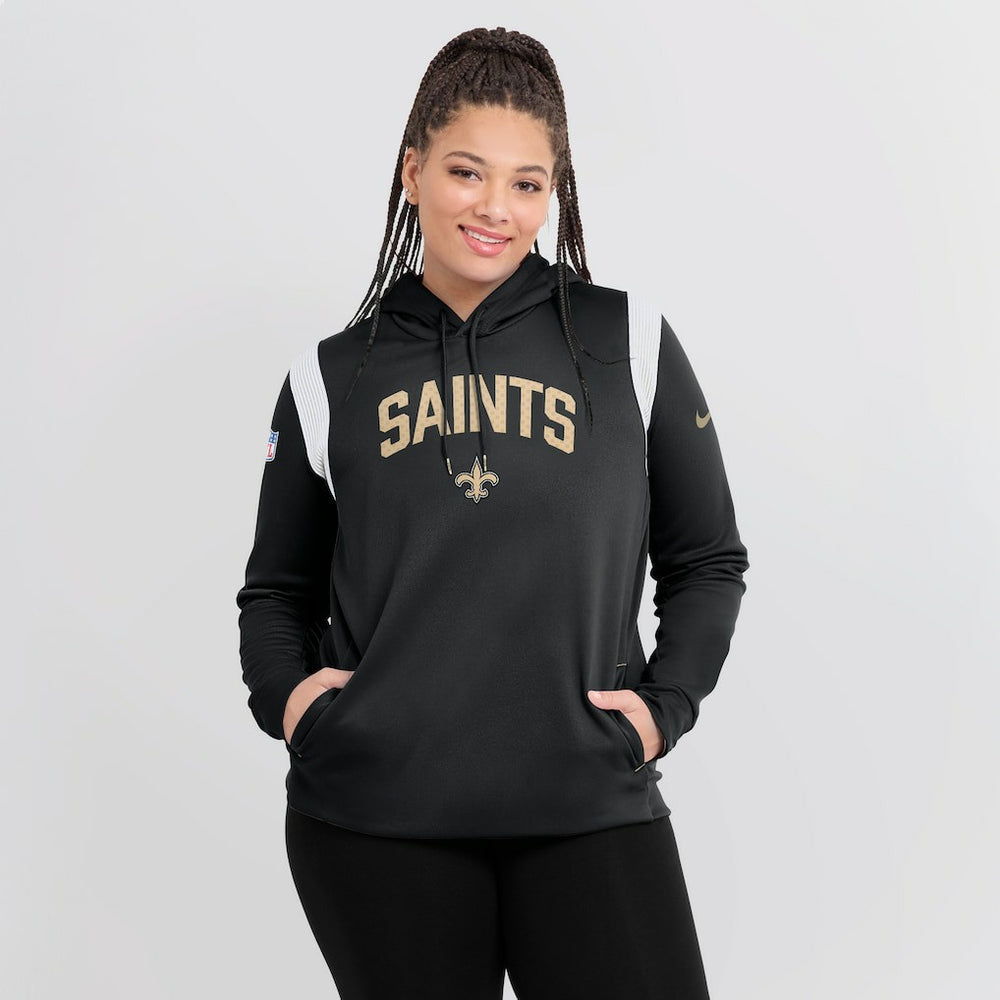 New Orleans Saints Women's Sideline Stack Performance Pullover Hoodie Black - Nike