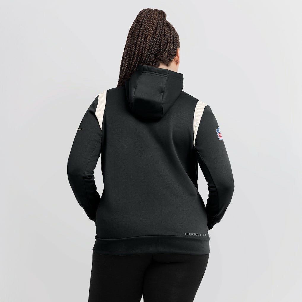 New Orleans Saints Women's Sideline Stack Performance Pullover Hoodie Black - Nike