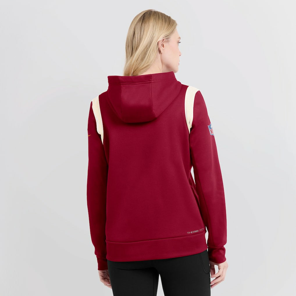 Washington Commanders Women's Sideline Stack Performance Pullover Hoodie Burgundy - Nike