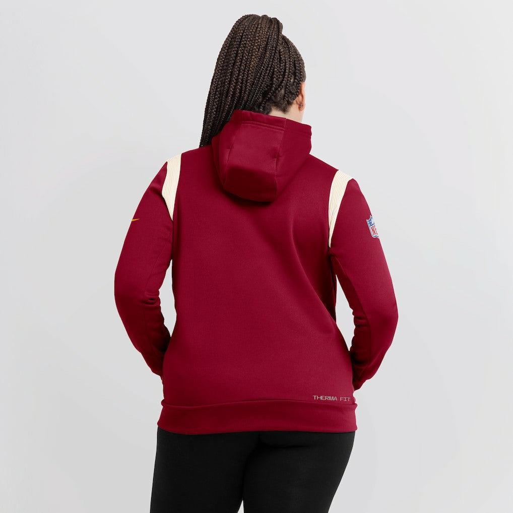 Washington Commanders Women's Sideline Stack Performance Pullover Hoodie Burgundy - Nike