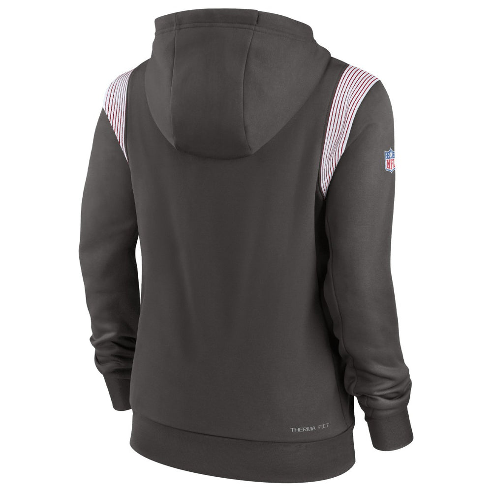 Tampa Bay Buccaneers Women's Sideline Stack Performance Pullover Hoodie Pewter - Nike