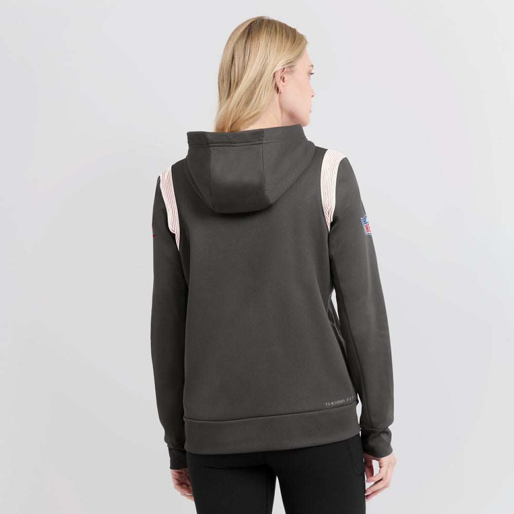 Tampa Bay Buccaneers Women's Sideline Stack Performance Pullover Hoodie Pewter - Nike