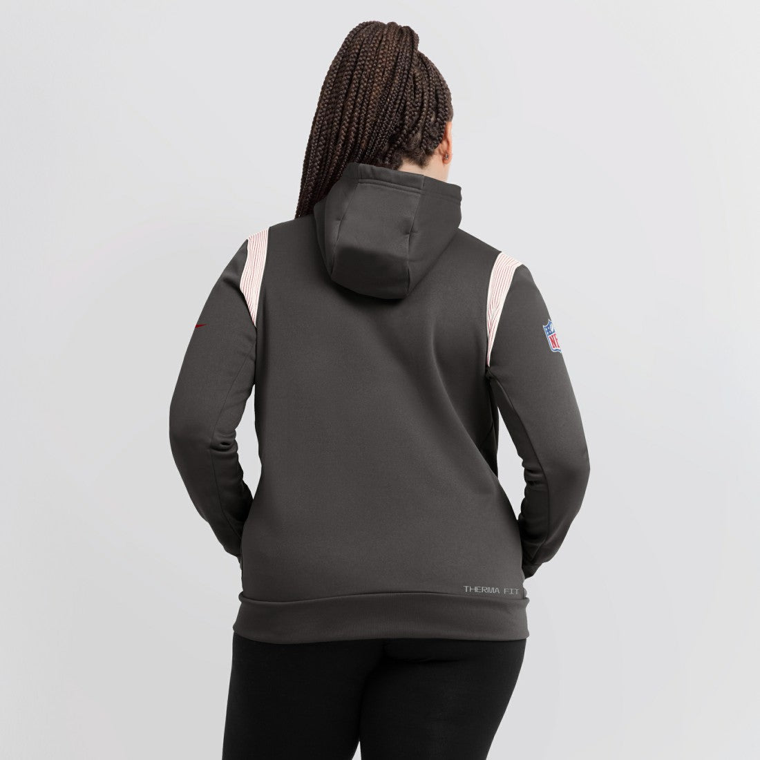 Tampa Bay Buccaneers Women's Sideline Stack Performance Pullover Hoodie Pewter - Nike