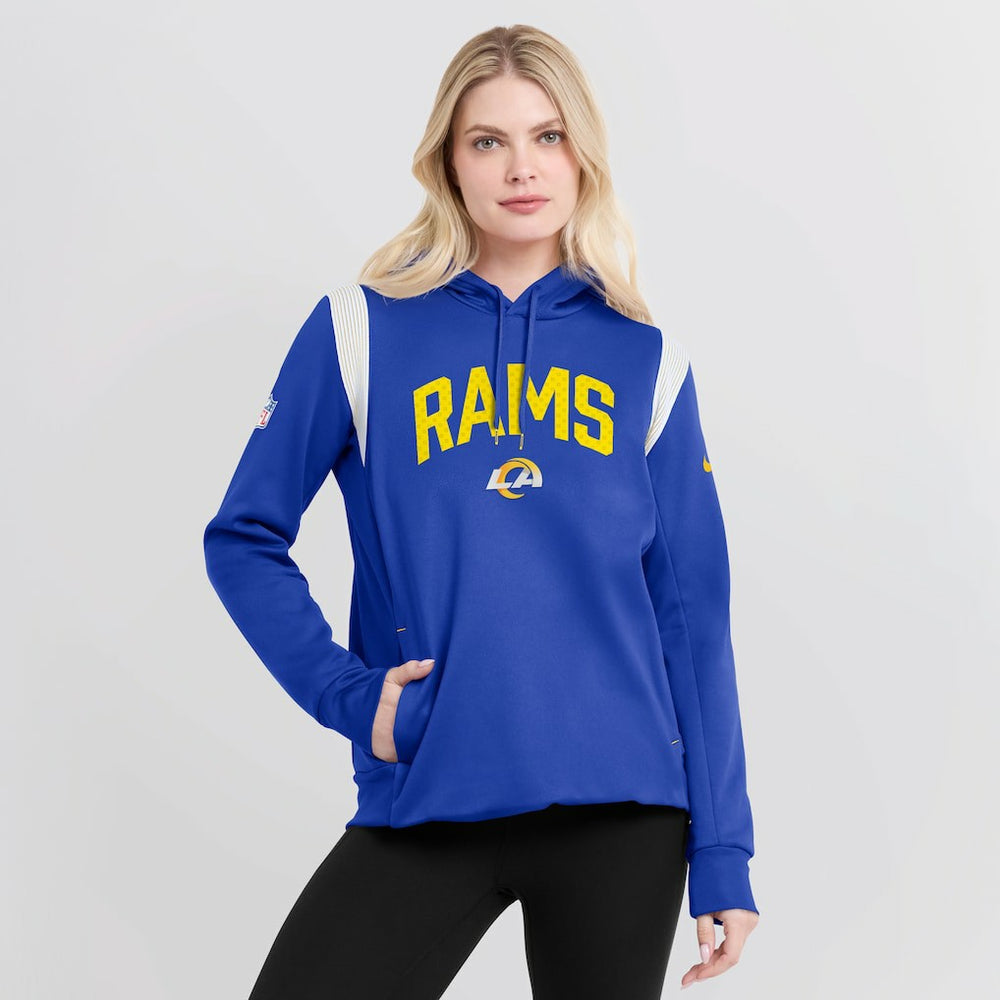 Los Angeles Rams Women's Sideline Stack Performance Pullover Hoodie Royal - Nike