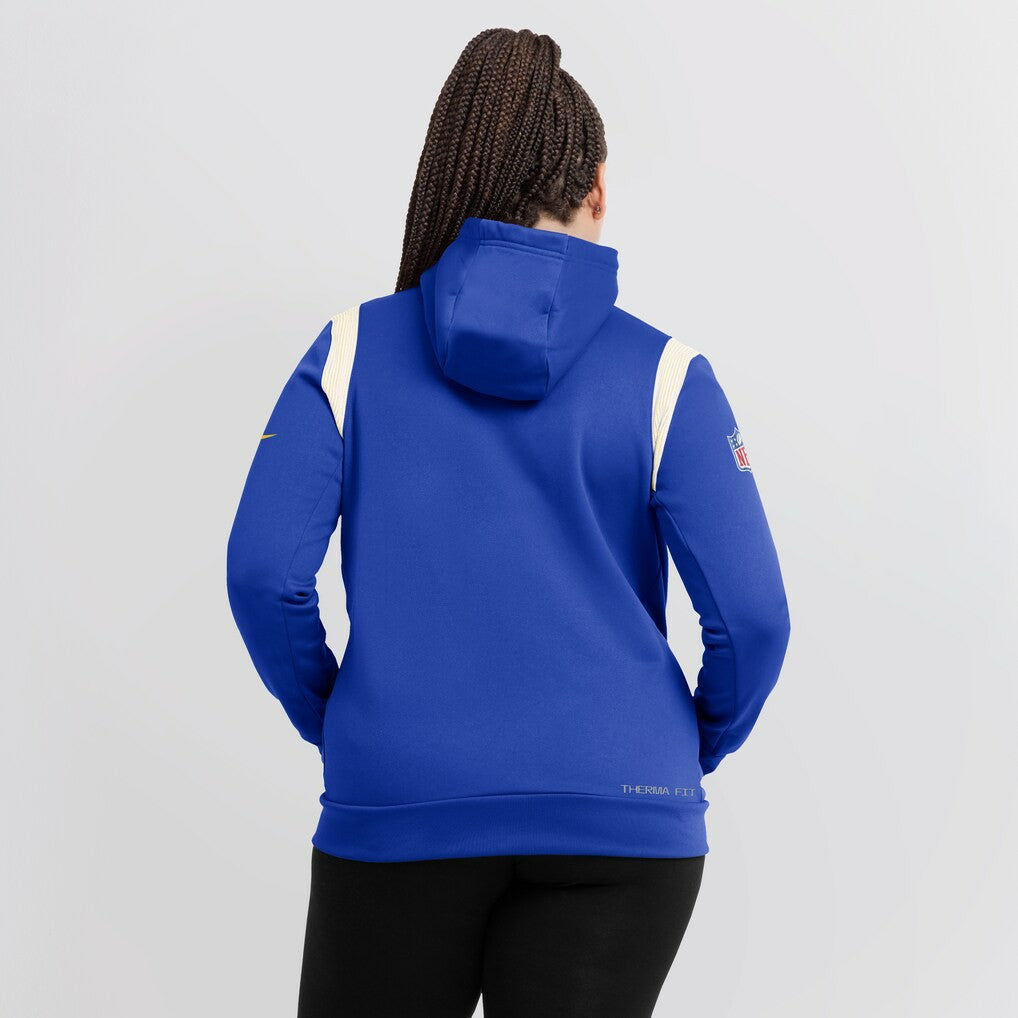 Los Angeles Rams Women's Sideline Stack Performance Pullover Hoodie Royal - Nike
