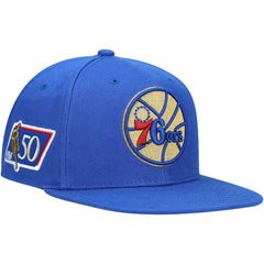 Mitchell & Ness - Philadelphia 76ers 50th Anniversary Snapback Hat - Royal