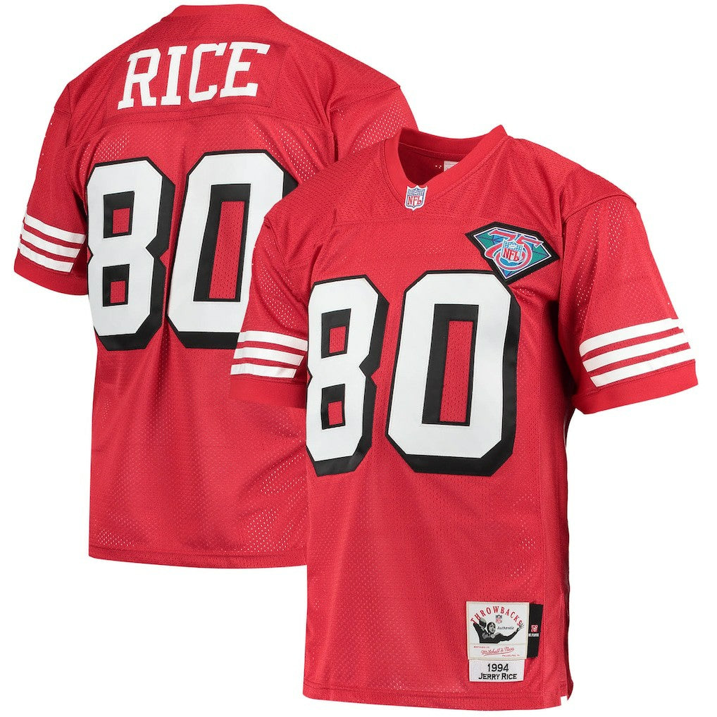 Jerry Rice San Francisco 49ers 1994 Authentic Throwback Retired Player Jersey Scarlet - Mitchell & Ness
