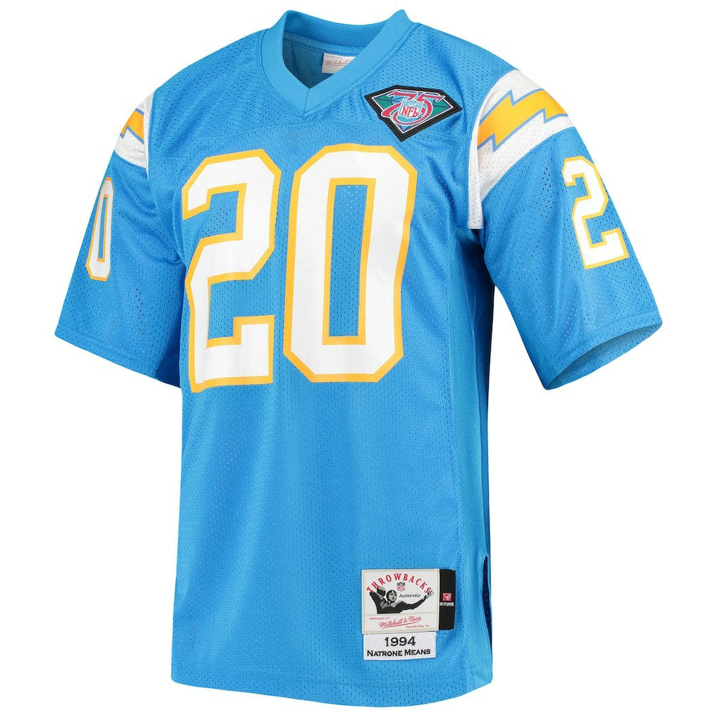 Natrone Means Los Angeles Chargers 1994 Authentic Throwback Retired Player Jersey Powder Blue - Mitchell & Ness