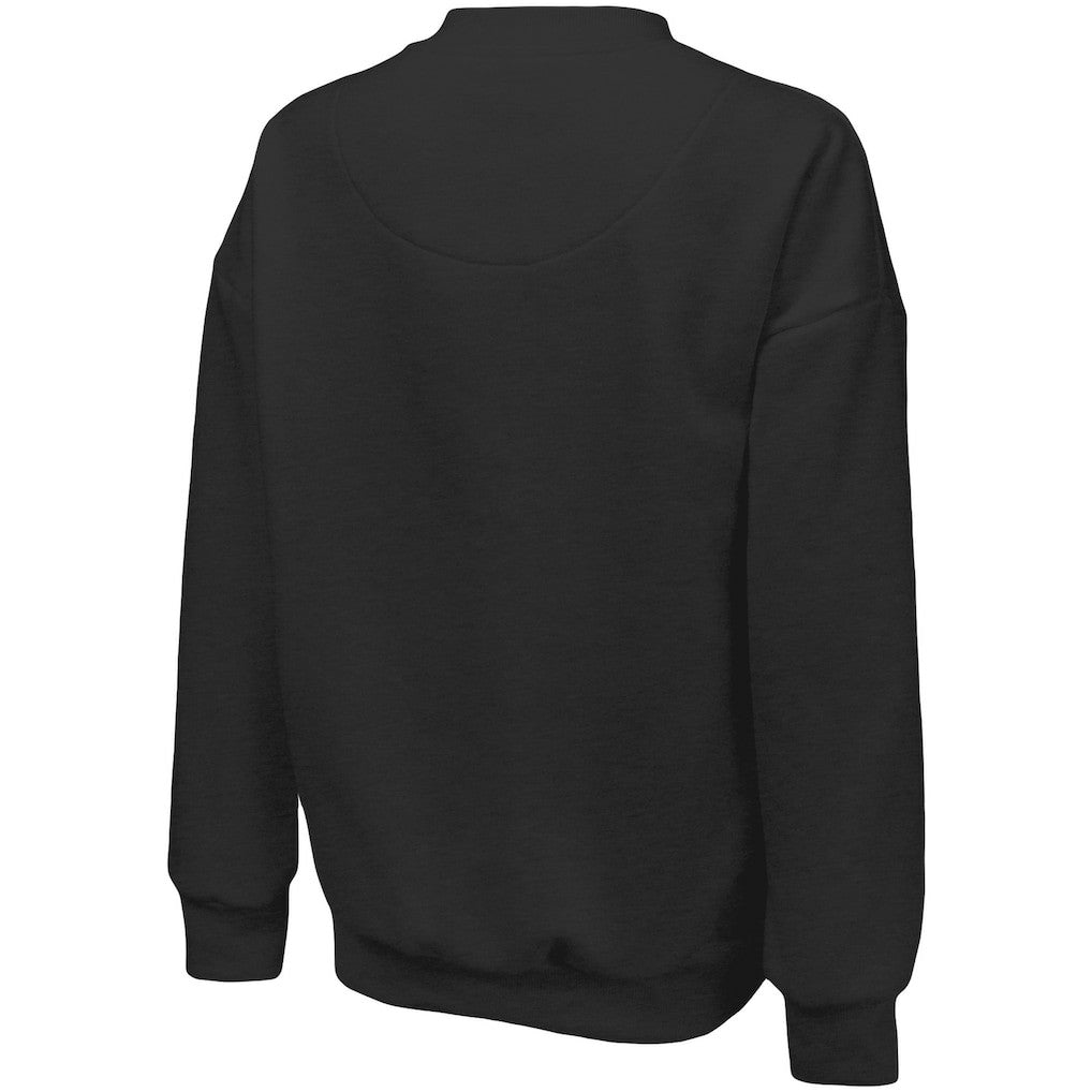 NBA - Brooklyn Nets Majestic Threads Women's Bank Shot Pullover Tri-Blend Sweatshirt - Black