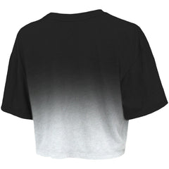 NBA - Brooklyn Nets Majestic Threads Women's Dirty Dribble Tri-Blend Cropped T-Shirt - Black/White