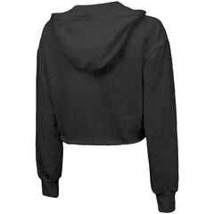 NBA - Brooklyn Nets Majestic Threads Women's Repeat Cropped Tri-Blend Pullover Hoodie - Black