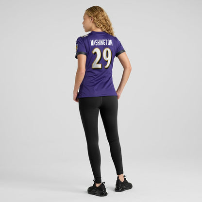 Ar'Darius Washington Baltimore Ravens Women's Player Game Jersey - Purple | NFL Jerseys