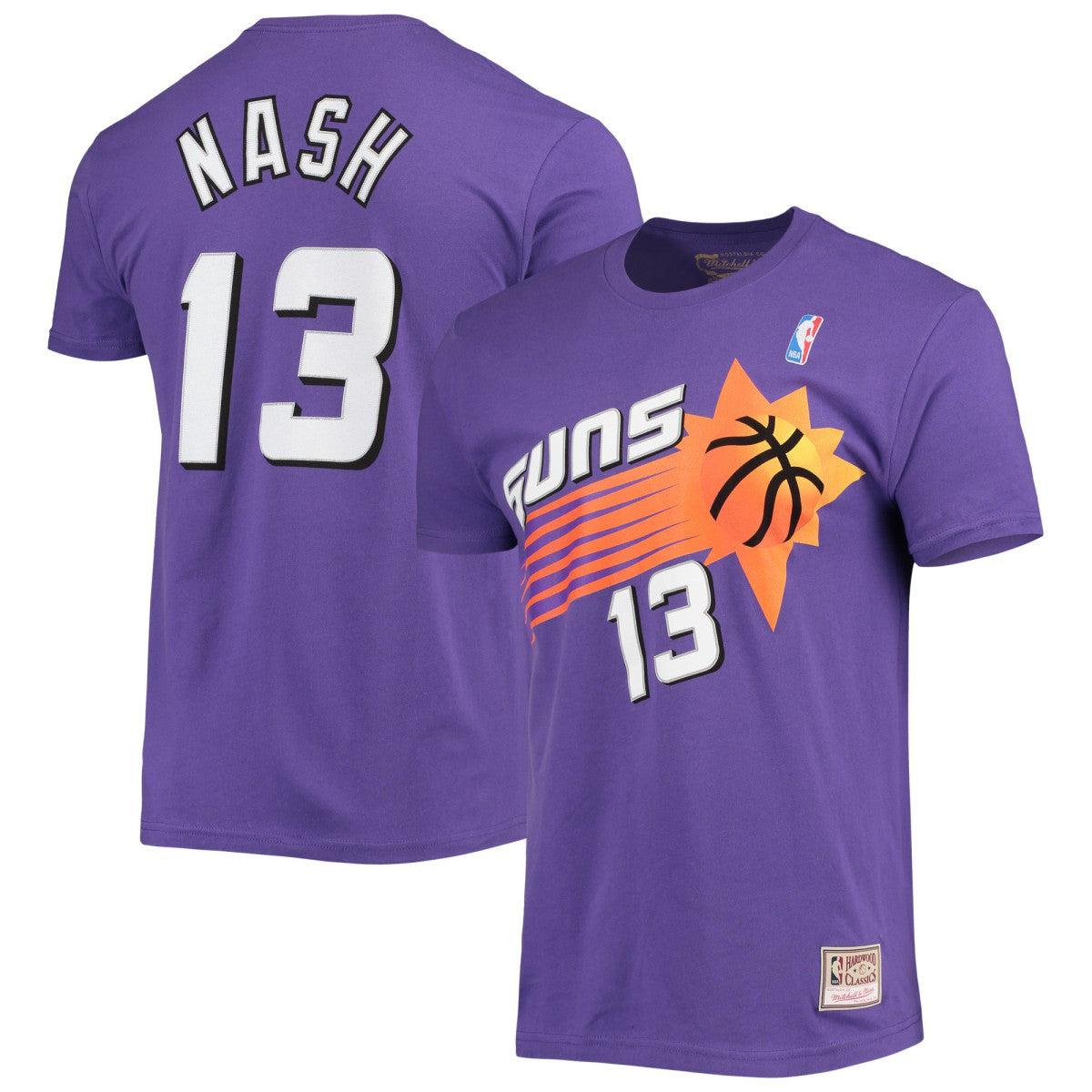 Mitchell & Ness - Steve Nash Phoenix Suns Hardwood Classics Stitch Name & Number T-Shirt - Purple