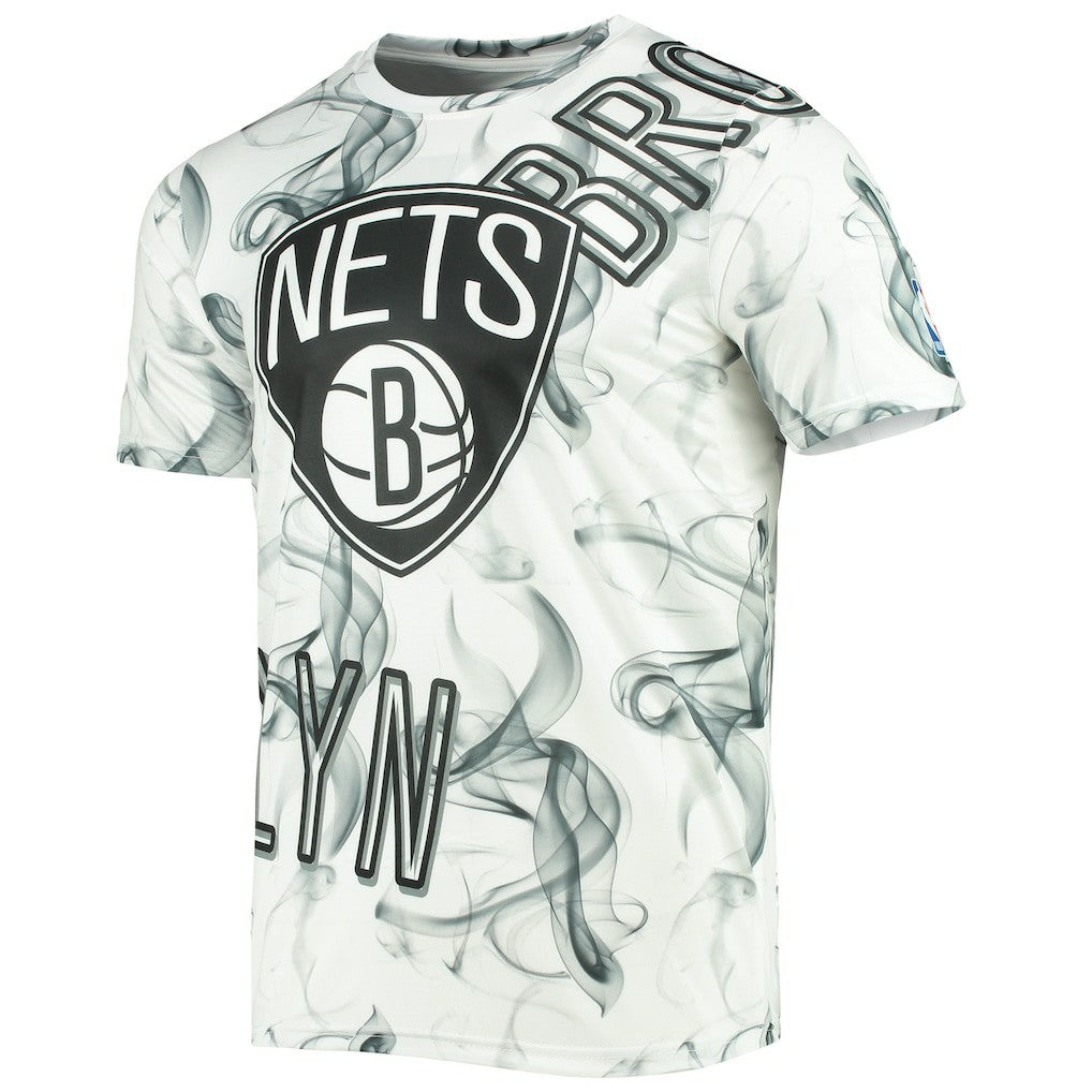 NBA - Brooklyn Nets FISLL Asymmetric Bold Smoke T-Shirt - White/Black