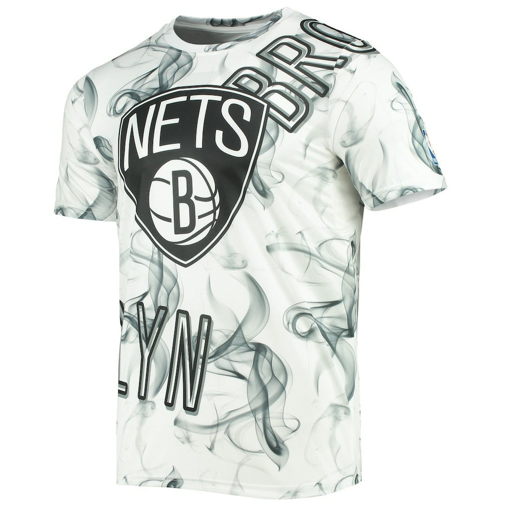 NBA - Brooklyn Nets FISLL Asymmetric Bold Smoke T-Shirt - White/Black