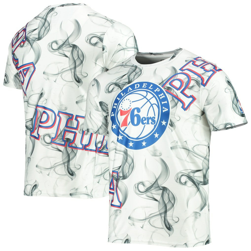 NBA - Philadelphia 76ers FISLL Asymmetric Bold Smoke T-Shirt - White/Black