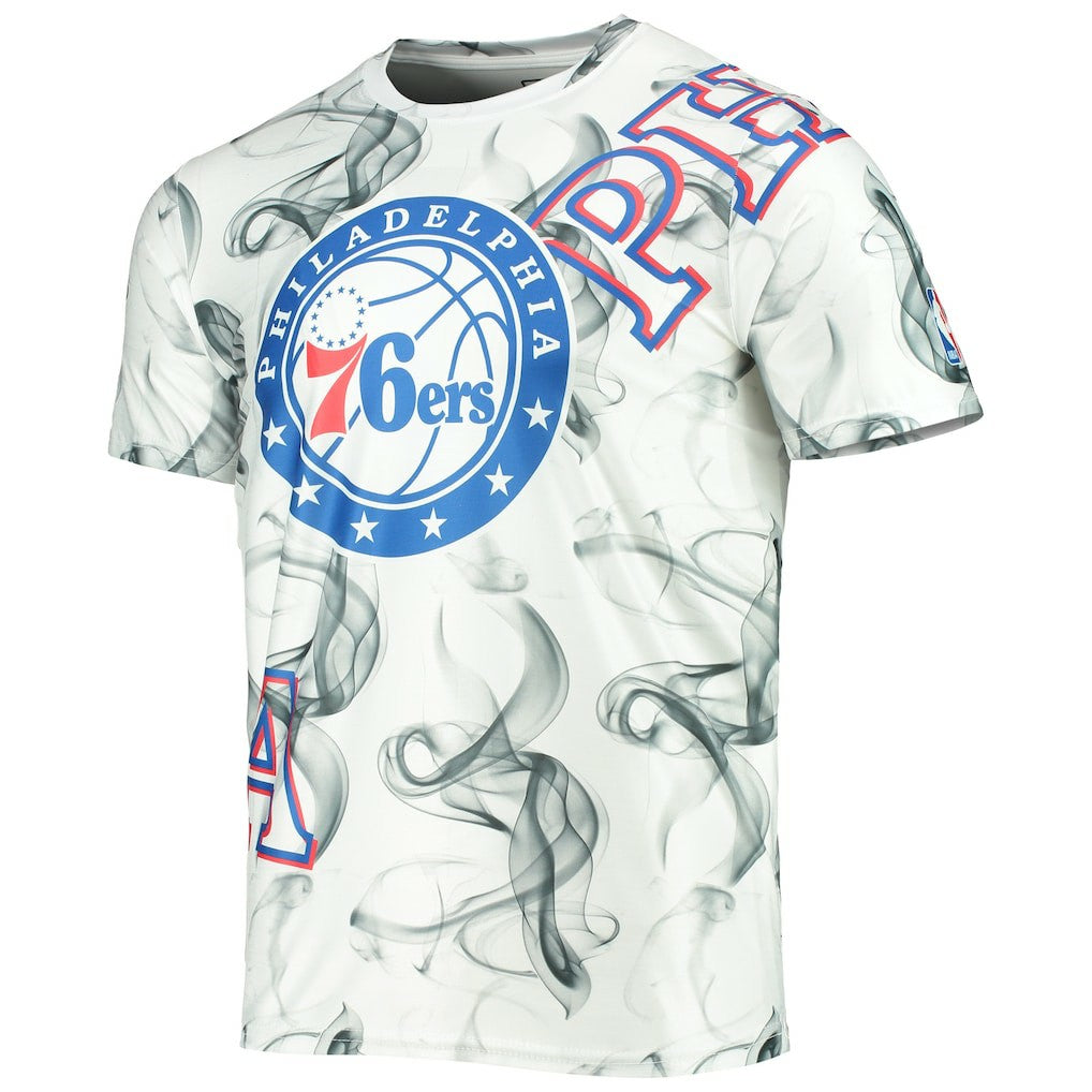 NBA - Philadelphia 76ers FISLL Asymmetric Bold Smoke T-Shirt - White/Black