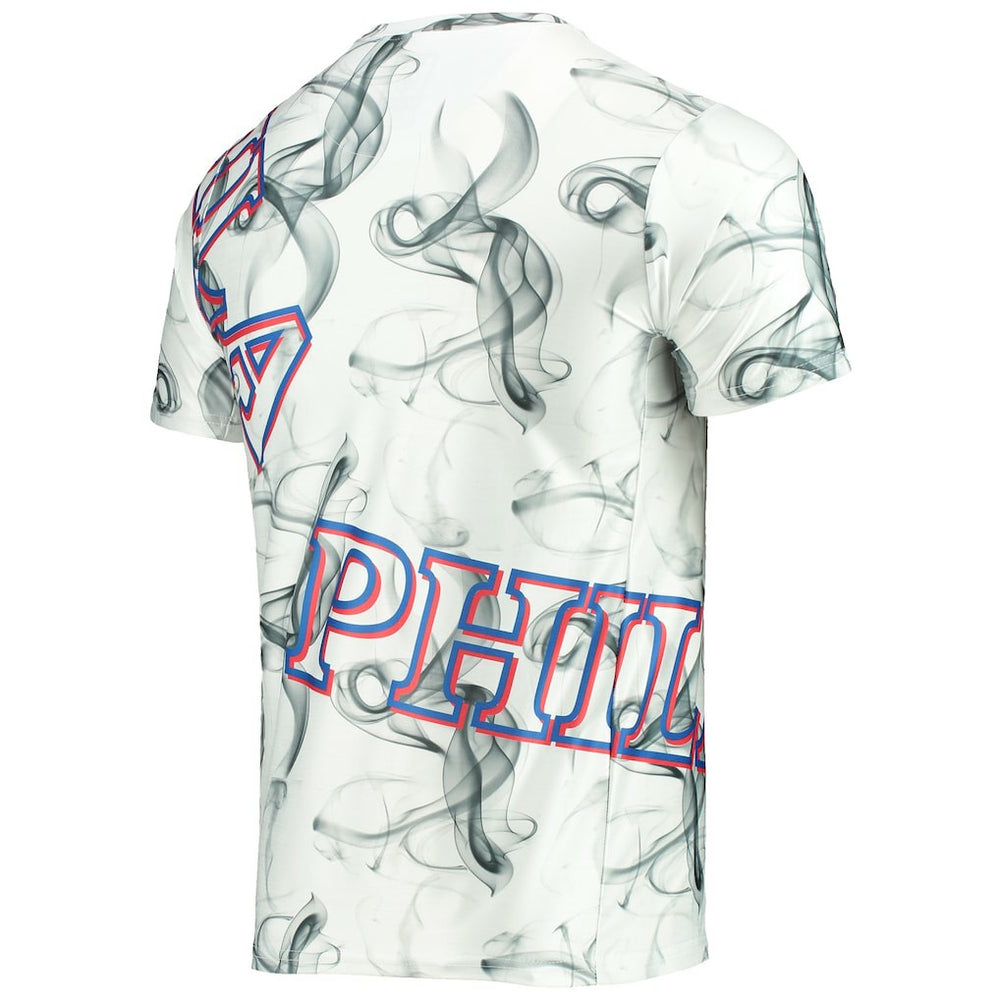 NBA - Philadelphia 76ers FISLL Asymmetric Bold Smoke T-Shirt - White/Black