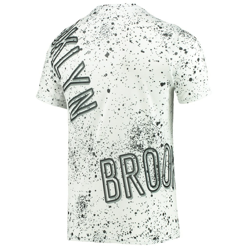 NBA - Brooklyn Nets FISLL Gold Foil Splatter Print T-Shirt - White