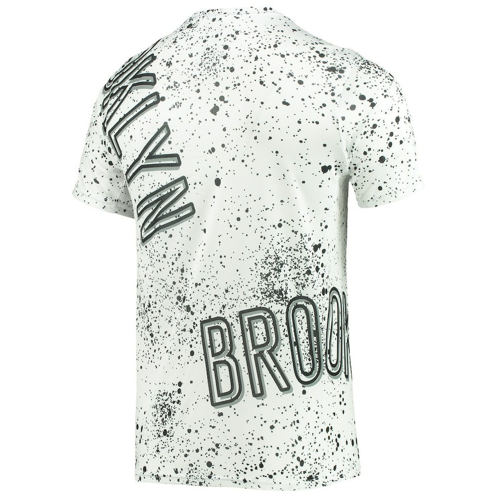 NBA - Brooklyn Nets FISLL Gold Foil Splatter Print T-Shirt - White