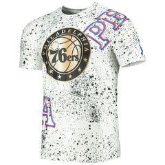 NBA - Philadelphia 76ers FISLL Gold Foil Splatter Print T-Shirt - White