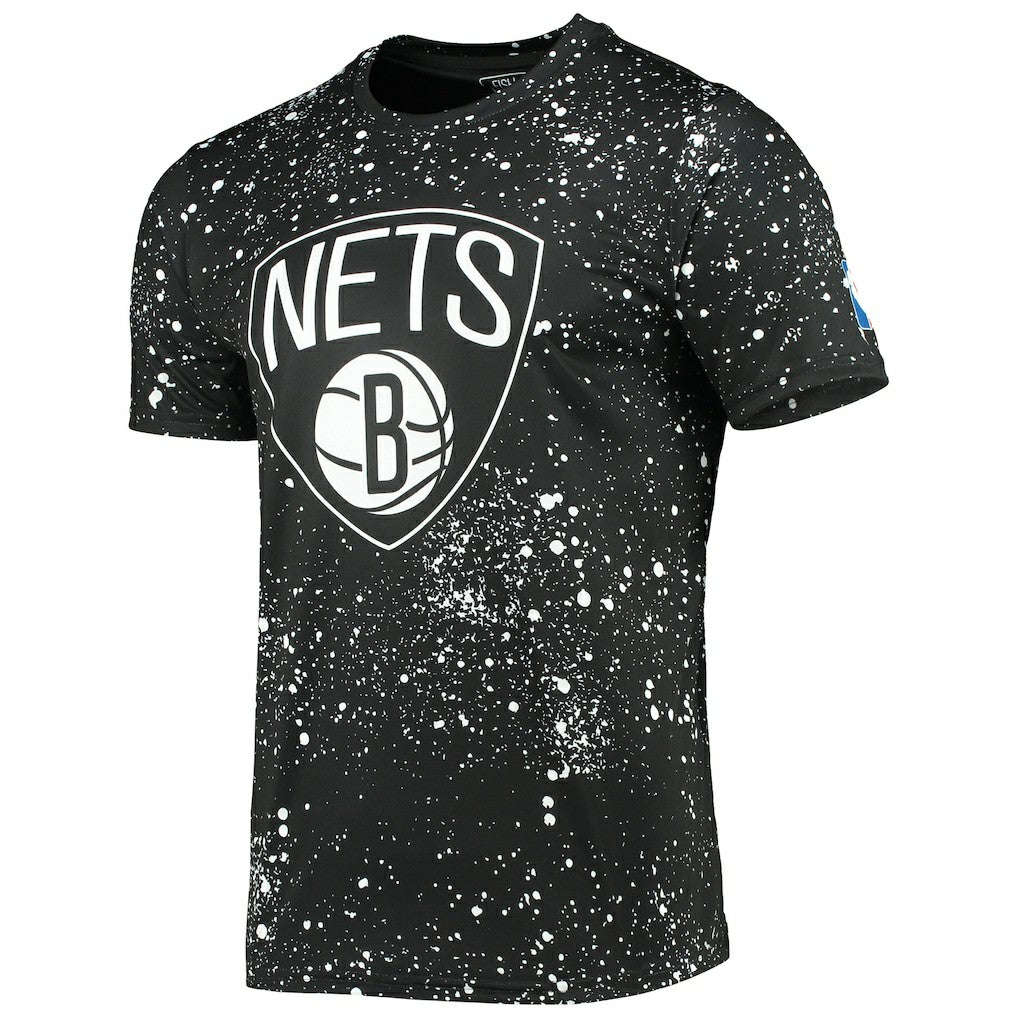 NBA - Brooklyn Nets FISLL Splatter Print T-Shirt - Black