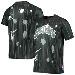 NBA - Brooklyn Nets FISLL Striped Splatter T-Shirt - Black