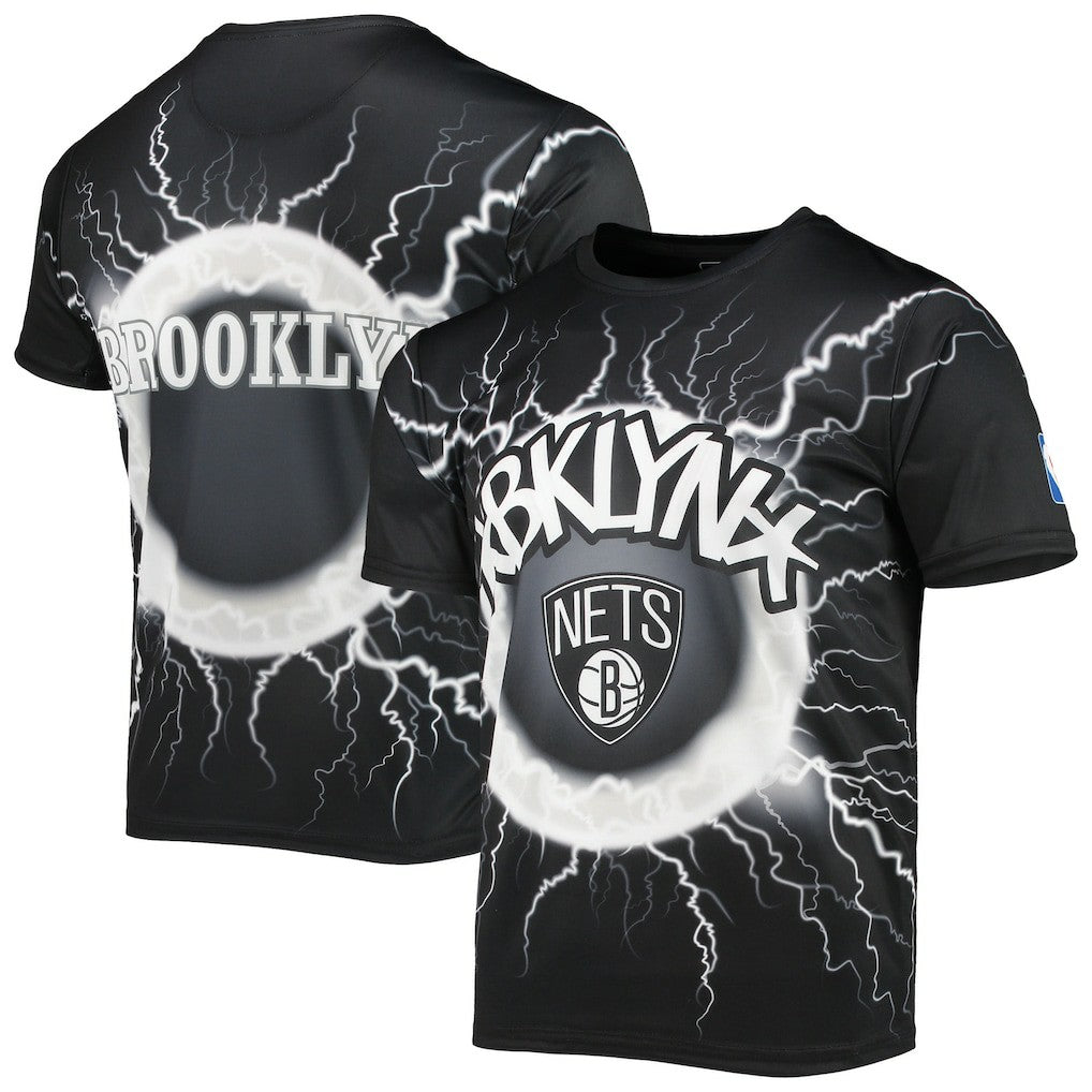 NBA - Brooklyn Nets FISLL Tornado Bolt T-Shirt - Black