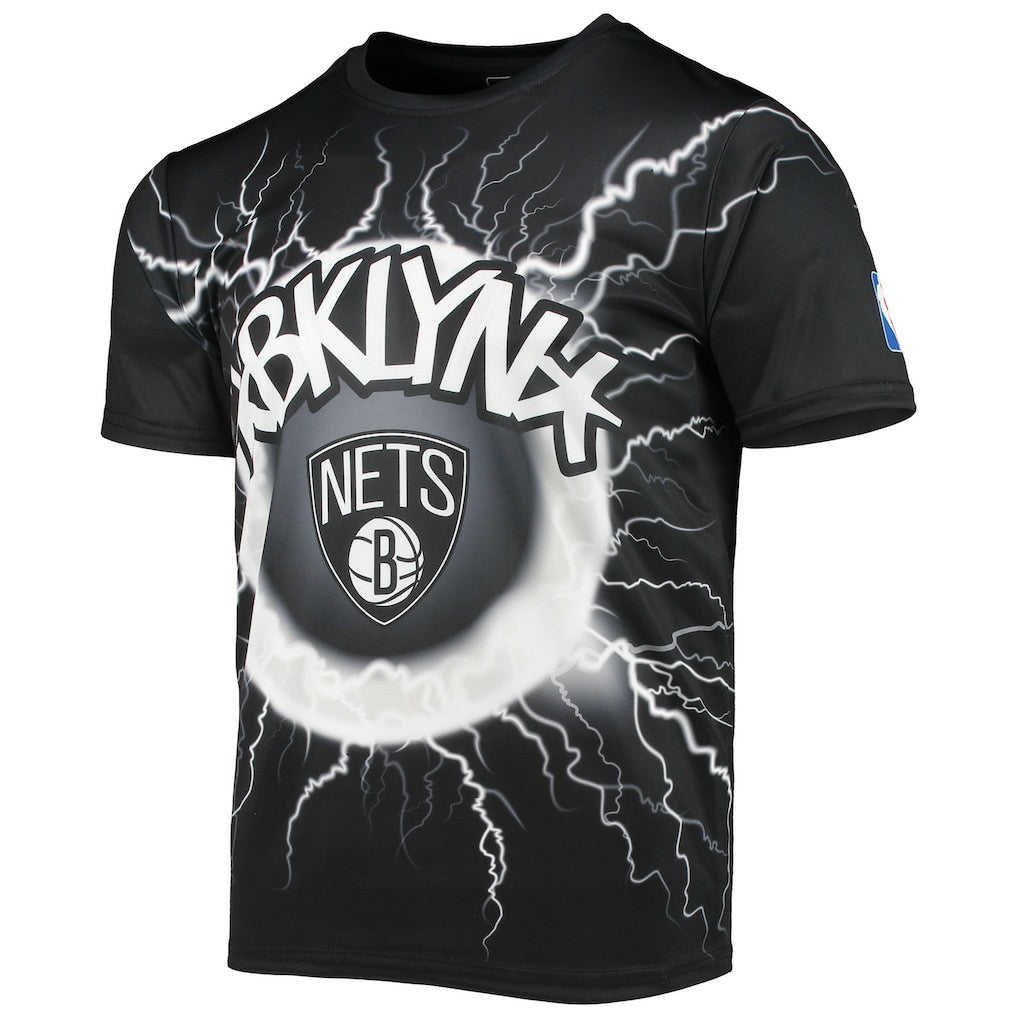 NBA - Brooklyn Nets FISLL Tornado Bolt T-Shirt - Black