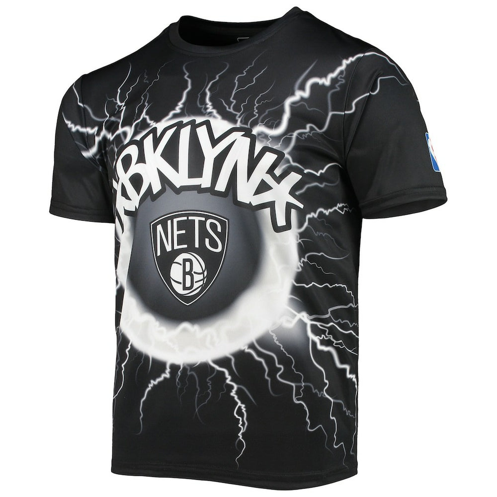 NBA - Brooklyn Nets FISLL Tornado Bolt T-Shirt - Black