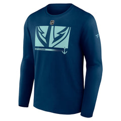 Seattle Kraken Fanatics Authentic Pro Core Collection Secondary Long Sleeve T-Shirt Deep Sea Blue