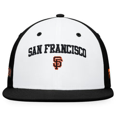 San Francisco Giants Fanatics Iconic Color Blocked Fitted Hat Lifestyle