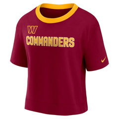 Washington Commanders Women's High Hip Fashion Cropped Top Burgundy - Nike