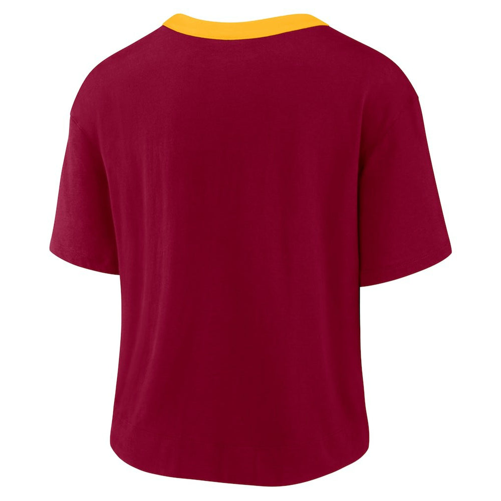 Washington Commanders Women's High Hip Fashion Cropped Top Burgundy - Nike