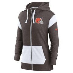 Cleveland Browns Women's Monaco Lightweight Full-Zip Hoodie Brown/White - Nike