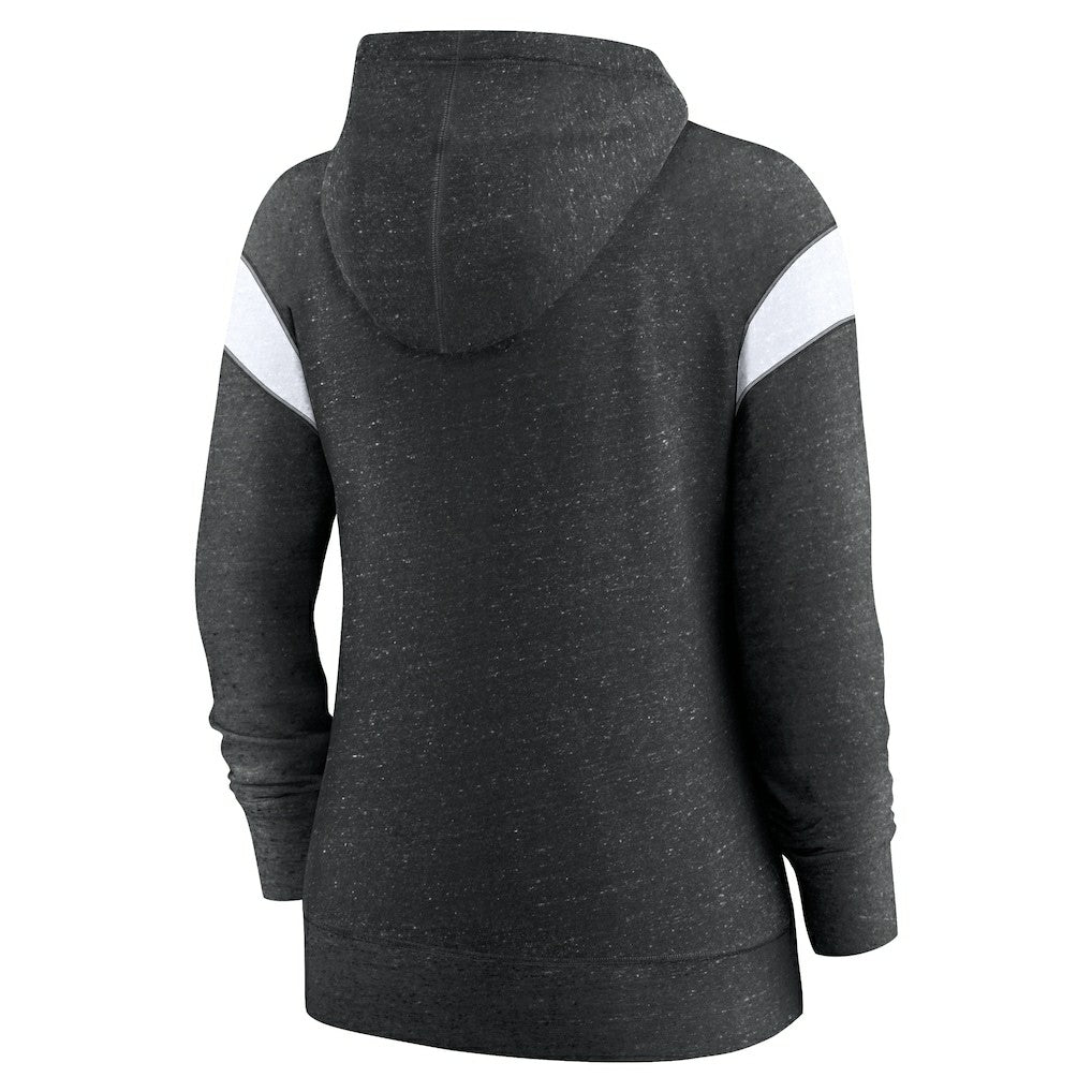 Baltimore Ravens Women's Monaco Lightweight Full-Zip Hoodie Heather Black/White - Nike