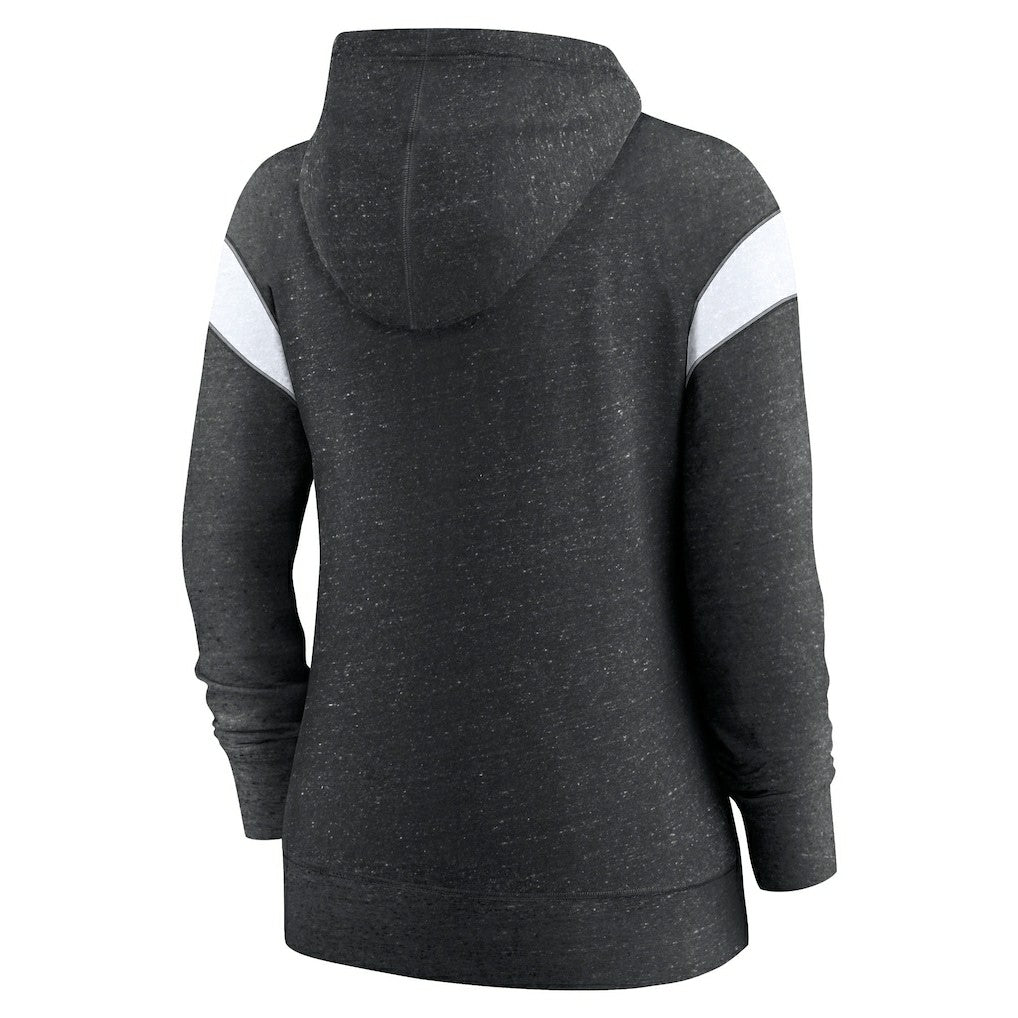 New Orleans Saints Women's Plus Size Monaco Full-Zip Lightweight Hoodie Heather Black/White - Nike