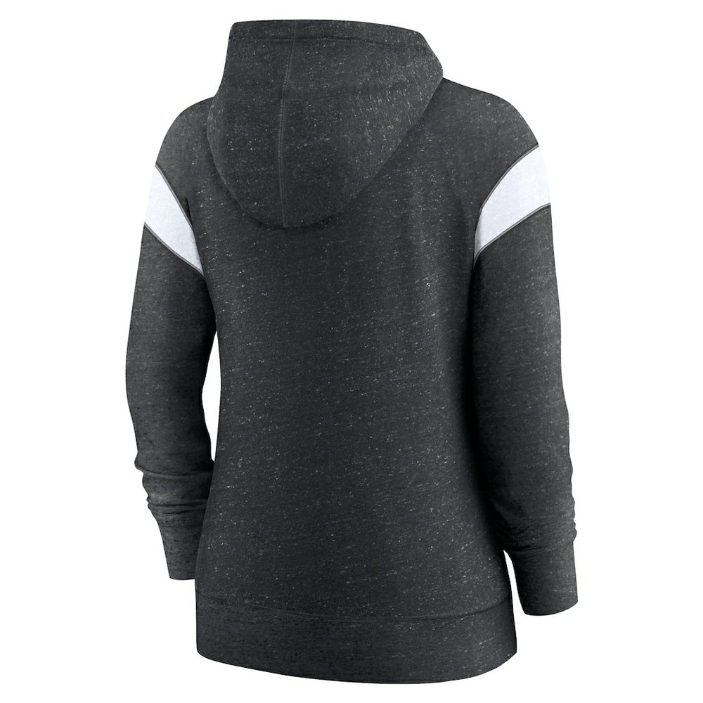 New Orleans Saints Women's Plus Size Monaco Full-Zip Lightweight Hoodie Heather Black/White - Nike