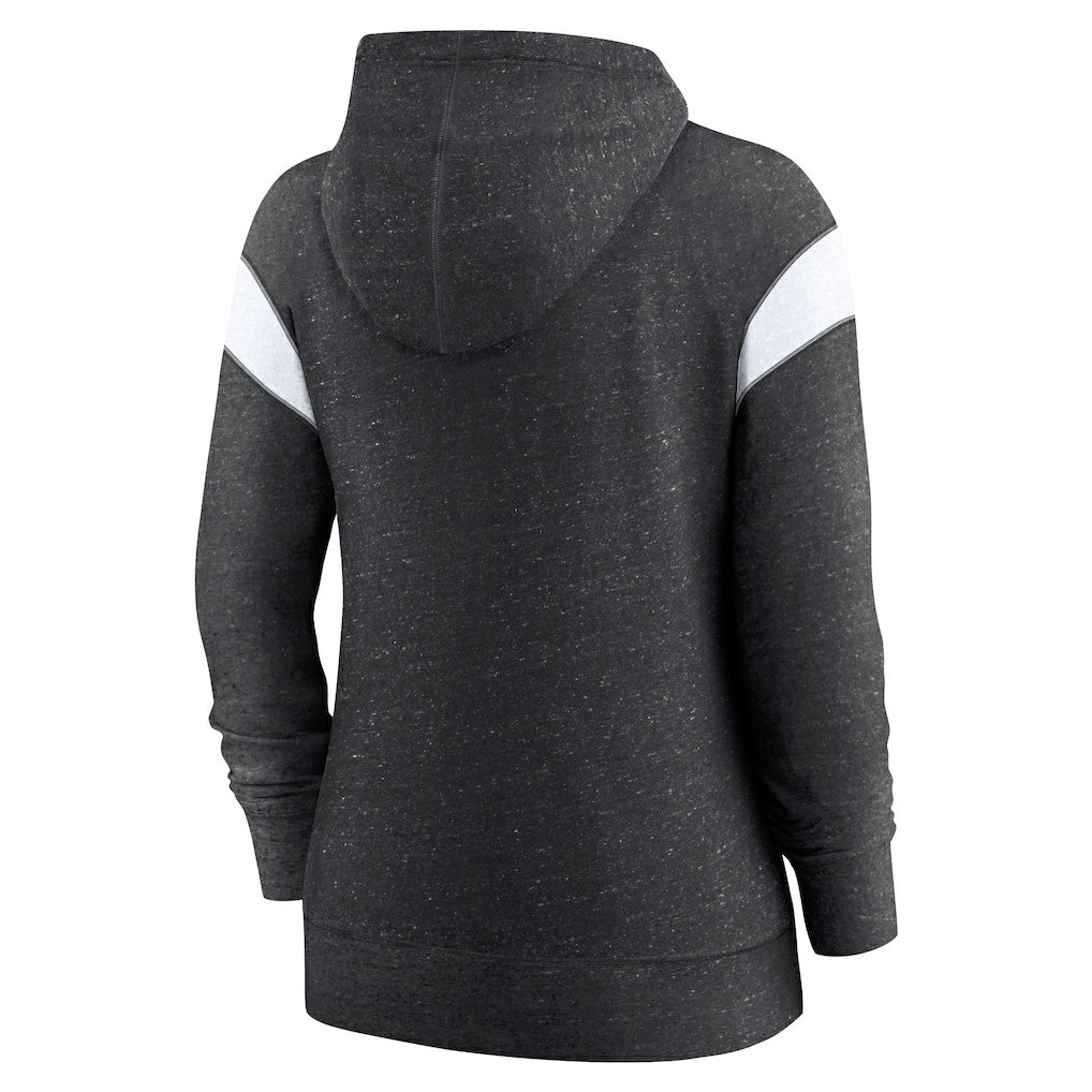 Las Vegas Raiders Women's Plus Size Monaco Full-Zip Lightweight Hoodie Heather Black/White - Nike