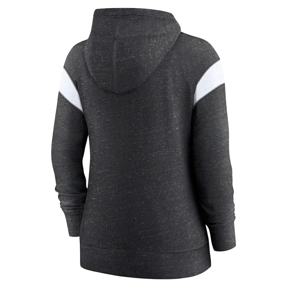 Las Vegas Raiders Women's Plus Size Monaco Full-Zip Lightweight Hoodie Heather Black/White - Nike