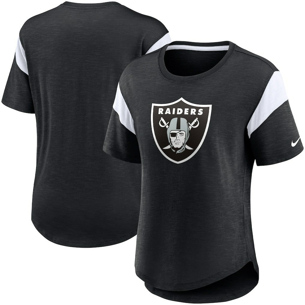 Las Vegas Raiders Women's Primary Logo Fashion Top Heather Black - Nike