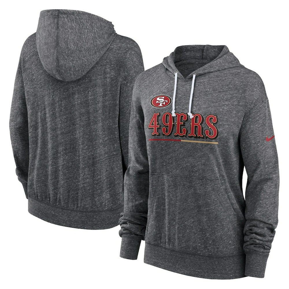 San Francisco 49ers Women's Team Spirit Gym Vintage Lightweight Hoodie Top Heather Charcoal - Nike
