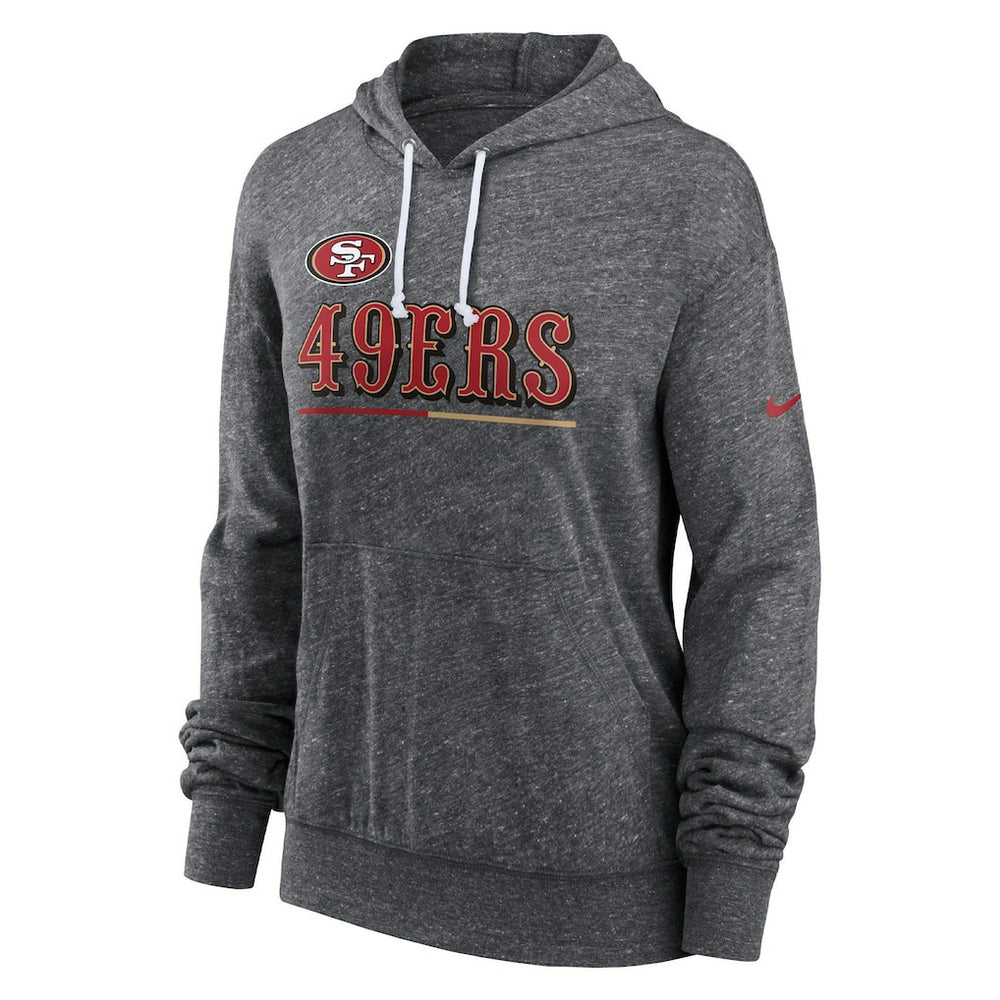 San Francisco 49ers Women's Team Spirit Gym Vintage Lightweight Hoodie Top Heather Charcoal - Nike