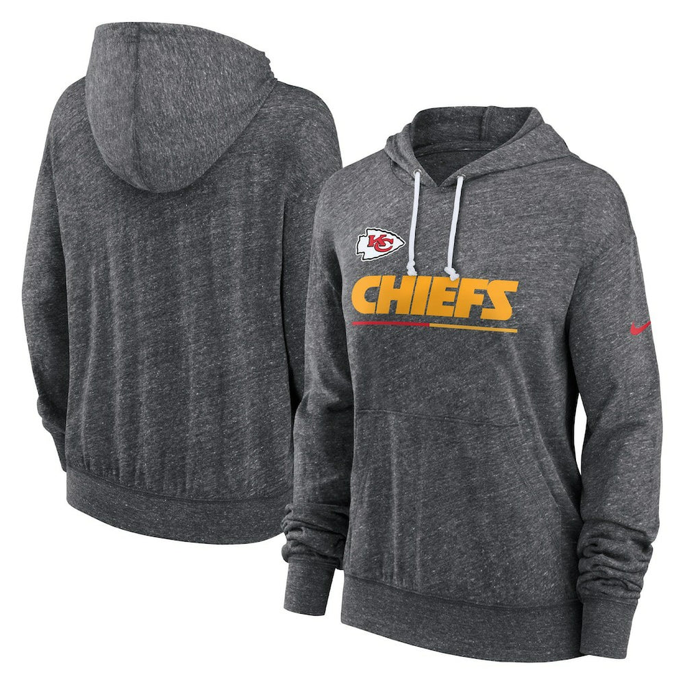 Kansas City Chiefs Women's Team Spirit Gym Vintage Lightweight Hoodie Top Heather Charcoal - Nike