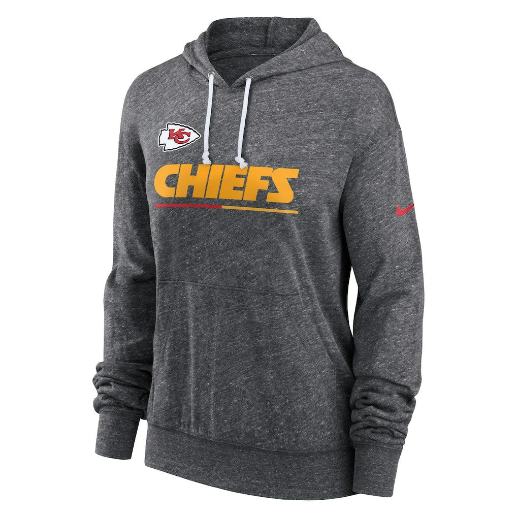 Kansas City Chiefs Women's Team Spirit Gym Vintage Lightweight Hoodie Top Heather Charcoal - Nike