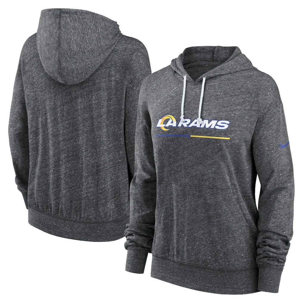 Los Angeles Rams Women's Team Spirit Gym Vintage Lightweight Hoodie Top Heather Charcoal - Nike
