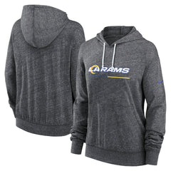 Los Angeles Rams Women's Team Spirit Gym Vintage Lightweight Hoodie Top Heather Charcoal - Nike