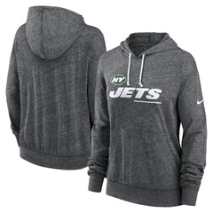 New York Jets Women's Team Spirit Gym Vintage Lightweight Hoodie Top Heather Charcoal - Nike