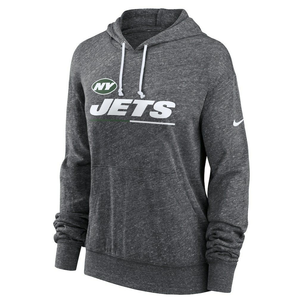 New York Jets Women's Team Spirit Gym Vintage Lightweight Hoodie Top Heather Charcoal - Nike